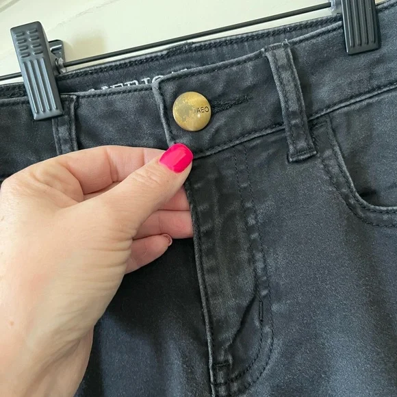 American Eagle Black Stretch Jeggings Women’s Size 0 Long - Picture 5 of 15